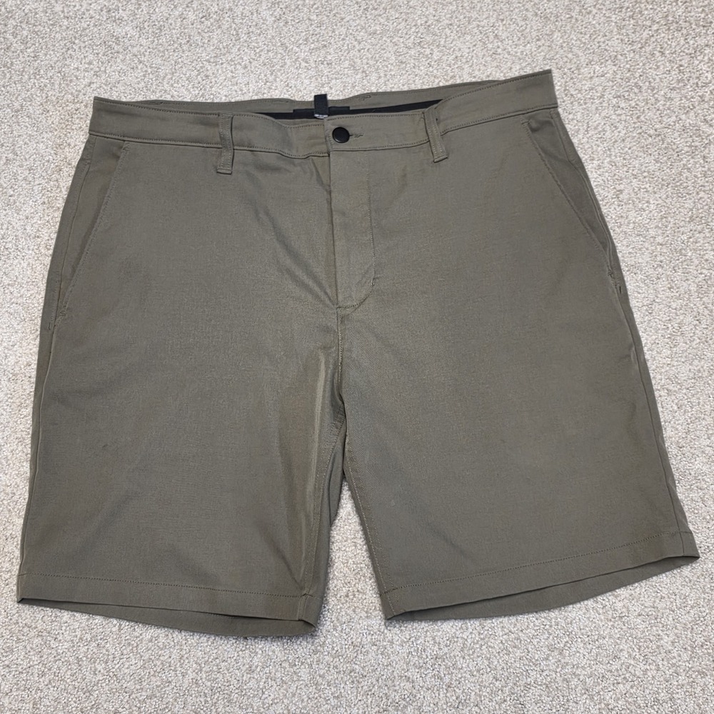 Proof Shorts Mens 34 Green Chino Mid Rise Stretch Flat Front Performance Golf